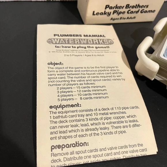 Vintage 1972 Water Works Parker Brothers Card Game- Complete Set - Picture 4 of 6